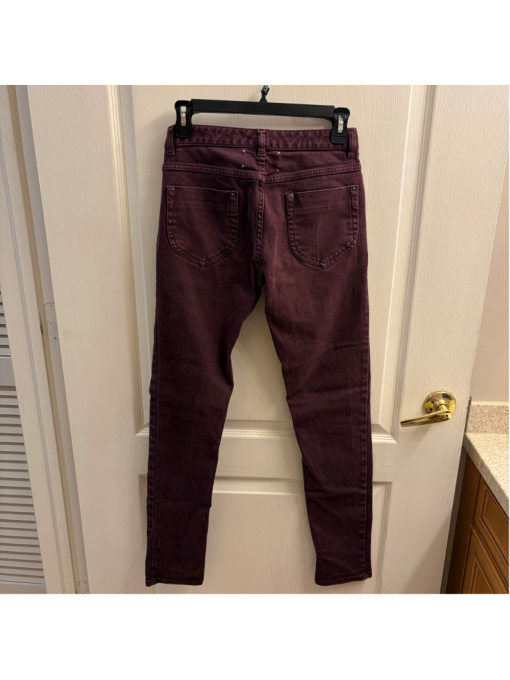 Women's Maison Martin Margiela Burgundy Skinny Jeans Size 6 - Picture 3 of 6